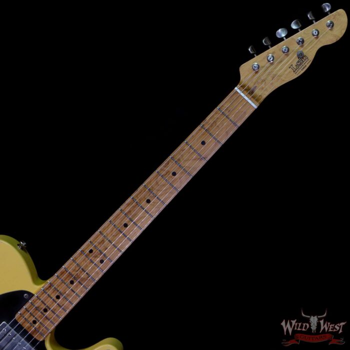 LsL T-Bone One Alder Body Roasted Birdseye Maple Neck Double Humbucker HH Medium Aging Butterscotch - Image 4