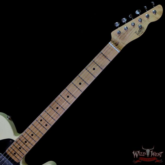 LsL T-Bone One Alder Body Roasted Flame Maple Neck Double Humbucker HH Medium Aging Blonde - Image 4