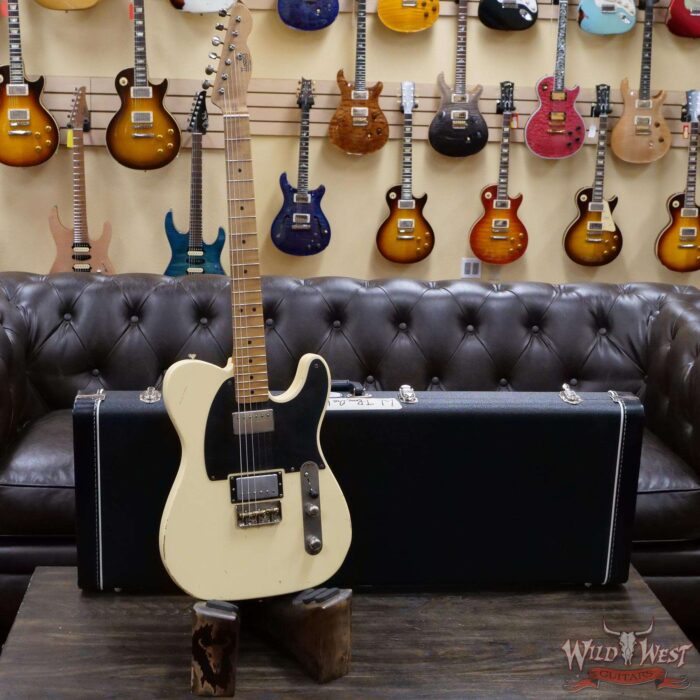 LsL T-Bone One Alder Body Roasted Flame Maple Neck Double Humbucker HH Medium Aging Blonde - Image 6