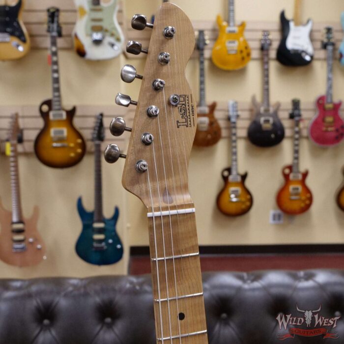 LsL T-Bone One Alder Body Roasted Flame Maple Neck Double Humbucker HH Medium Aging Blonde - Image 7