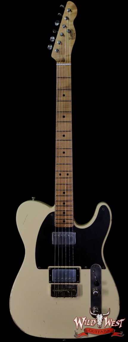 LsL T-Bone One Alder Body Roasted Flame Maple Neck Double Humbucker HH Medium Aging Blonde