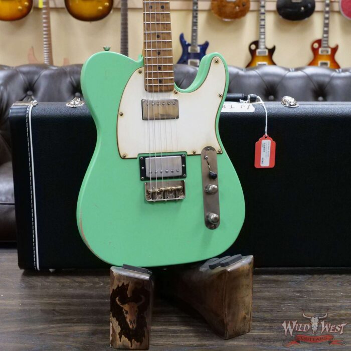 LsL T-Bone One Alder Body Roasted Birdseye Maple Neck Double Humbucker HH Medium Aging Surf Green - Image 8