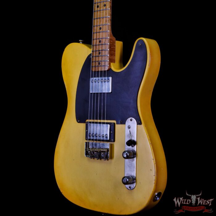 LsL T-Bone One Alder Body Roasted Birdseye Maple Neck Double Humbucker HH Medium Aging Butterscotch - Image 2
