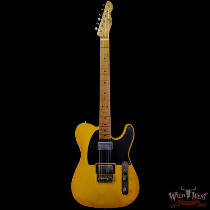 LsL T-Bone One Alder Body Roasted Birdseye Maple Neck Double Humbucker HH Medium Aging Butterscotch - Image 3