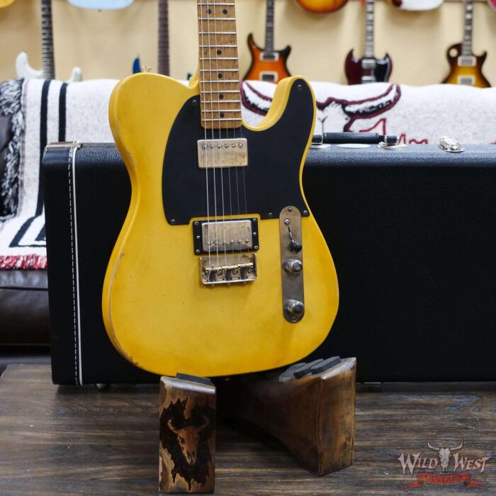 LsL T-Bone One Alder Body Roasted Birdseye Maple Neck Double Humbucker HH Medium Aging Butterscotch - Image 8