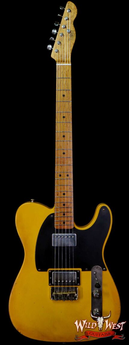 LsL T-Bone One Alder Body Roasted Birdseye Maple Neck Double Humbucker HH Medium Aging Butterscotch