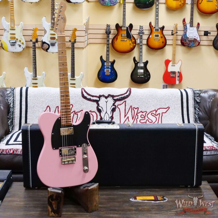 LsL T-Bone One HH Roasted Flame Maple Neck Double Humbucker Shell Pink - Image 6