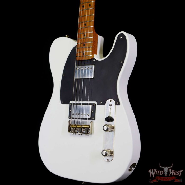 LsL T-Bone One HH Roasted Flame Maple Neck Double Humbucker Vintage White - Image 2