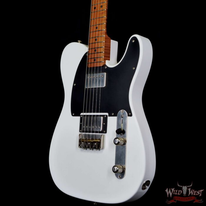 LsL T-Bone One HH Roasted Flame Maple Neck Double Humbucker Vintage White - Image 2