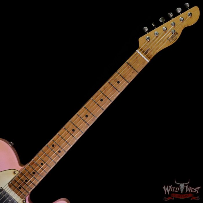 LsL T-Bone One Alder Body Roasted Birdseye Maple Neck Double Humbucker HH Medium Aging Shell Pink - Image 4