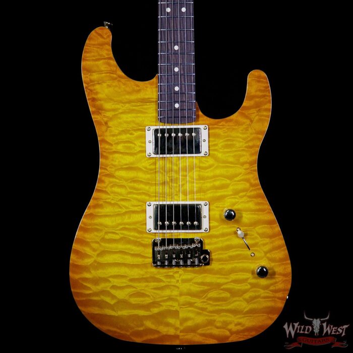 LsL XT2 Deluxe HH Quilt Maple Top and Roasted Quartersawn Maple Neck Amber Top and Brown Back - Image 3