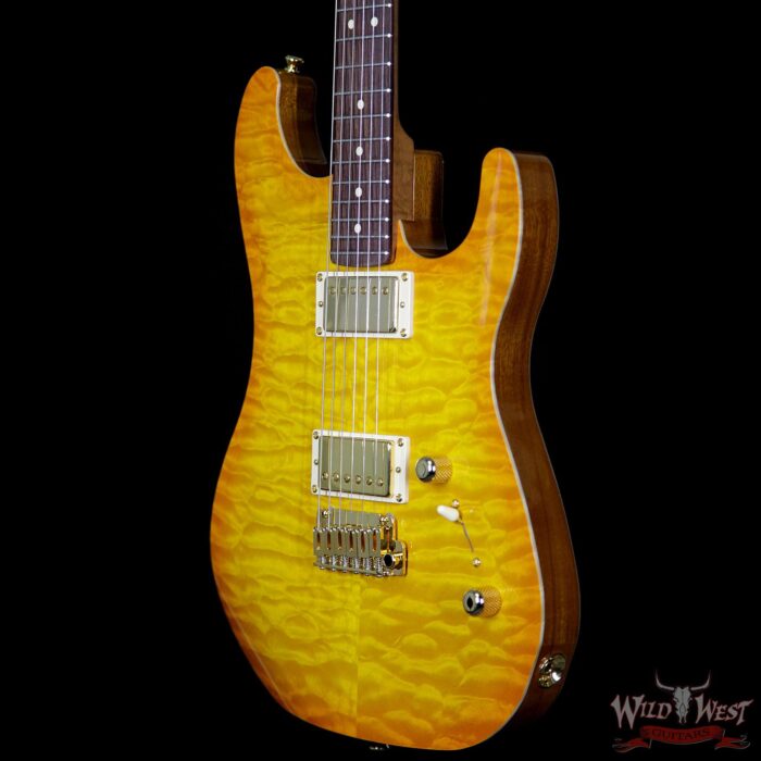 LsL XT2 Deluxe HH Quilt Maple Top and Roasted Quartersawn Maple Neck Amber Top and Brown Back - Image 2