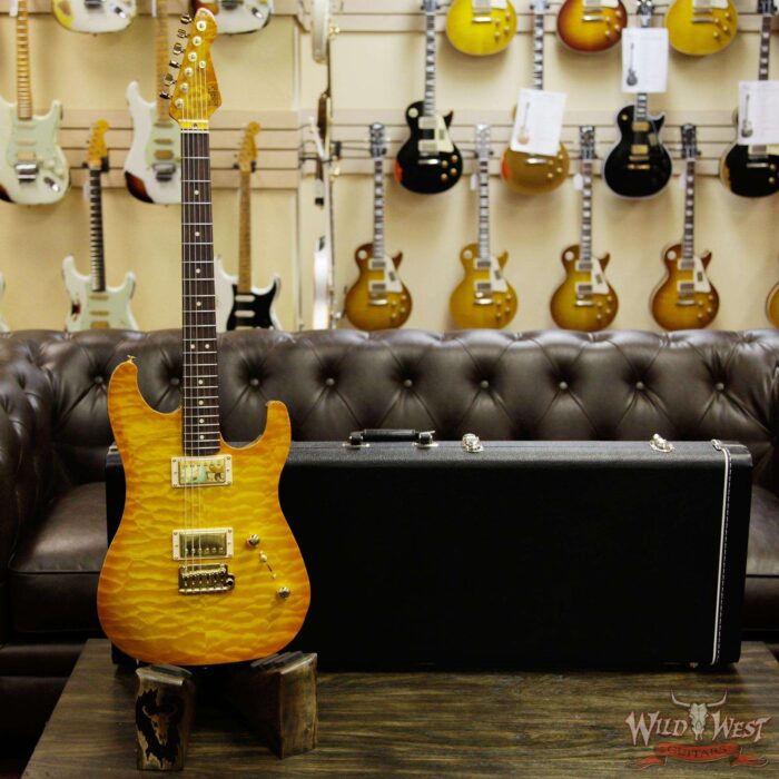 LsL XT2 Deluxe HH Quilt Maple Top and Roasted Quartersawn Maple Neck Amber Top and Brown Back - Image 12