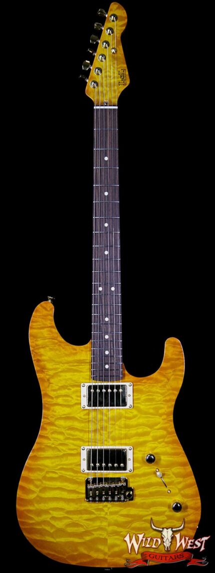 LsL XT2 Deluxe HH Quilt Maple Top and Roasted Quartersawn Maple Neck Amber Top and Brown Back