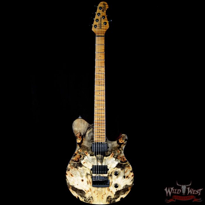 2018 Ernie Ball Music Man BFR Axis Super Sport Limited # 36 of 85 Buckeye Burl Top Roasted Flame Maple Neck Natural - Image 5