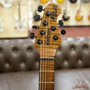 2018 Ernie Ball Music Man BFR Axis Super Sport Limited # 36 of 85 Buckeye Burl Top Roasted Flame Maple Neck Natural - Image 8