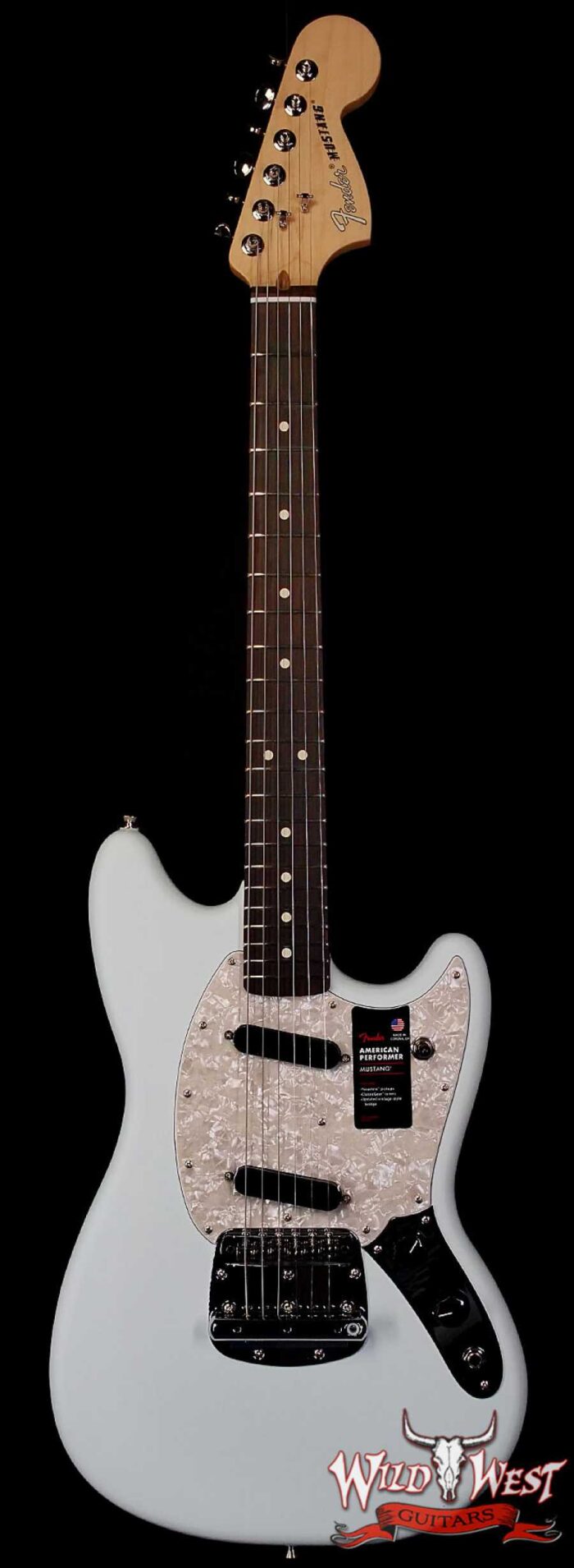 Fender American Performer Mustang Rosewood Fingerboard Sonic Blue 7.65 LBS - Image 1