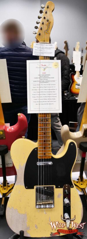 2025 NAMM FMIC #026 Fender Custom Shop 1951 Nocaster Heavy Relic Faded Aged Nocaster Blonde 6.70 LBS