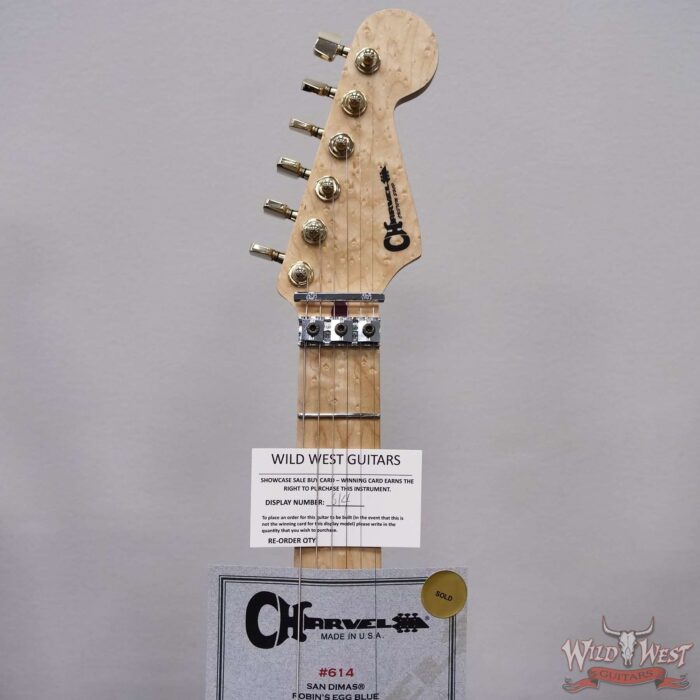 2025 NAMM FMIC #614 Charvel Custom Shop USA Special Edition San Dimas Birdseye Maple Neck HH Floyd Rose Robin’s Egg Blue 8.65 LBS - Image 4