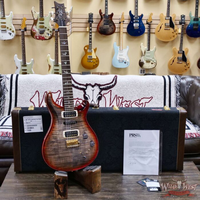 Paul Reed Smith PRS Wood Library 10 Top Modern Eagle V ME5 Flame Maple Neck Brazilian Rosewood Fingerboard Charcoal Cherry Burst 8.15 LBS (US Only / No International Shipping) - Image 6