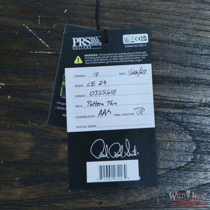 Paul Reed Smith PRS Wild West Guitars 2023 Special Run CE 24 Painted Black Neck 57/08 Pickups Amber - Image 11