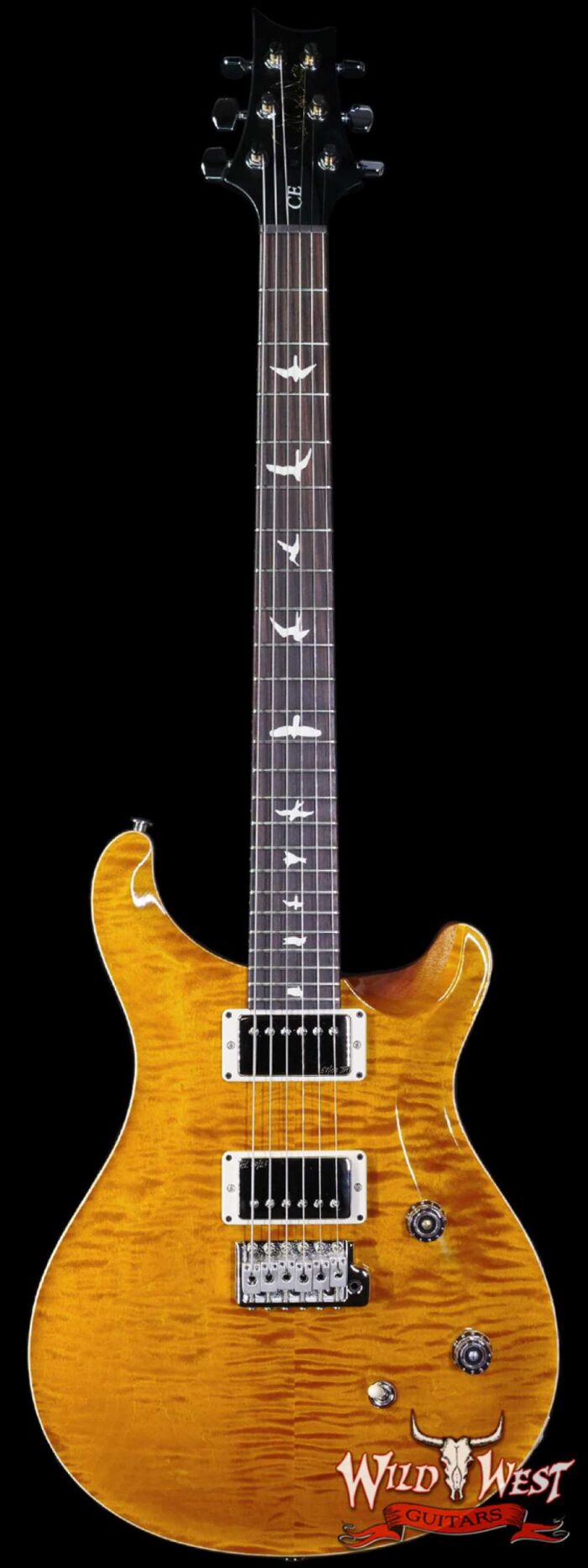 Paul Reed Smith PRS Wild West Guitars 2023 Special Run CE 24 Painted Black Neck 57/08 Pickups Amber - Image 1