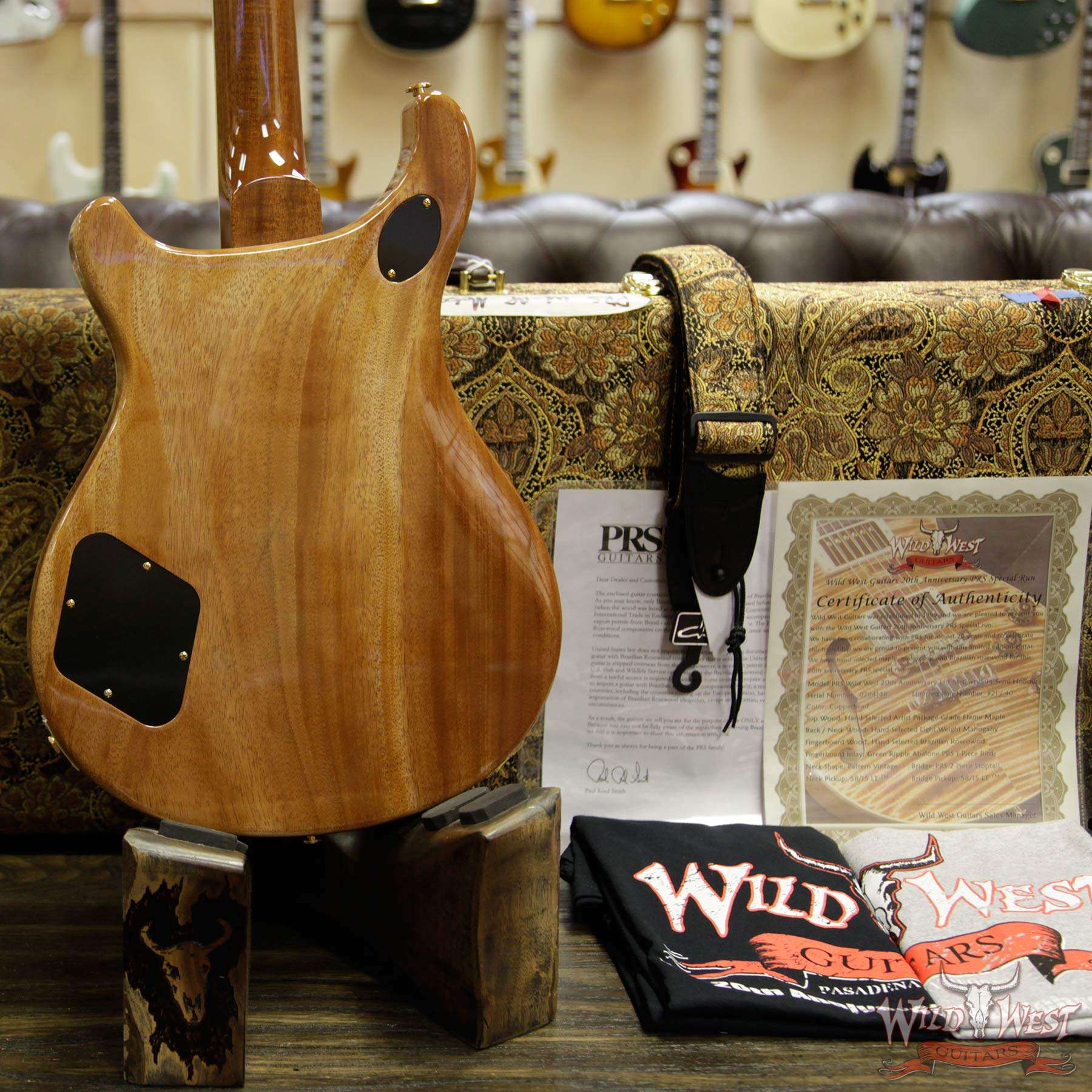 prs-20th-594sh-284148-d4__wwg.jpg PRS Wild West Guitars 20th Anniversary Limited Run # 21 of 40 Wood Library Artist Package Semi-Hollow McCarty 594 Copperhead - Image 15
