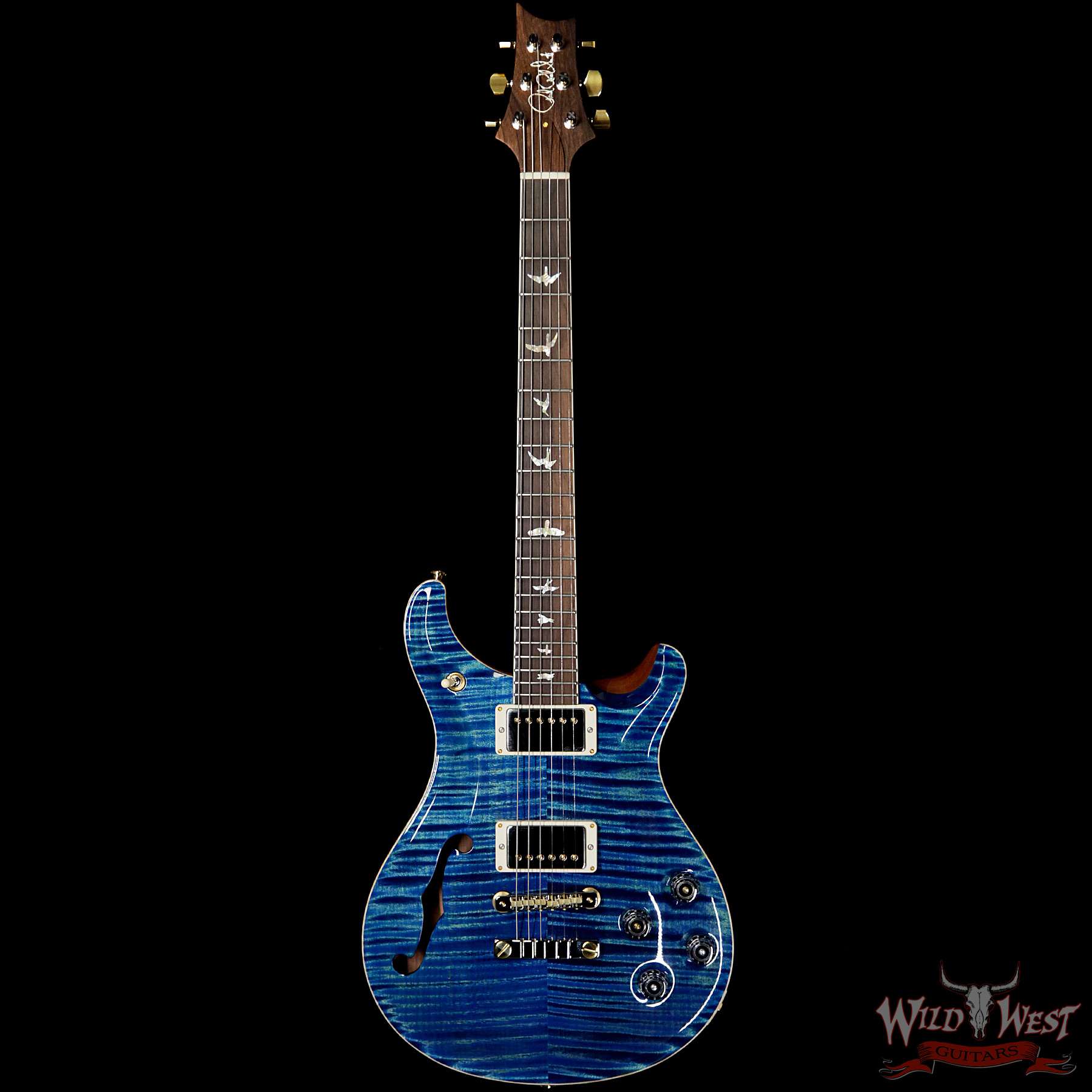 prs-20th-594sh-284188-f__wwg.jpg PRS Wild West Guitars 20th Anniversary Limited Run # 27 of 40 Wood Library Artist Package Semi-Hollow McCarty 594 River Blue - Image 5