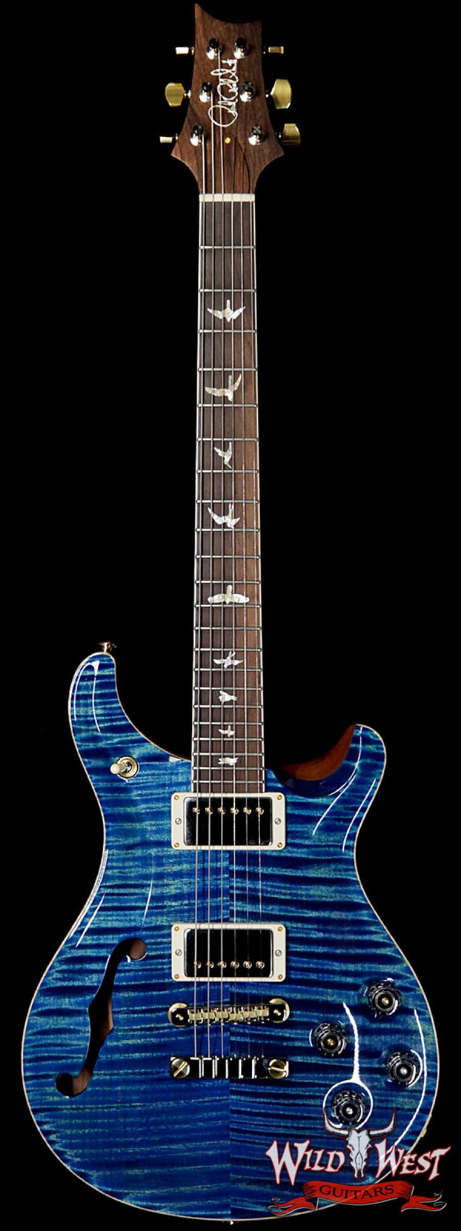 prs-20th-594sh-284188-main__wwg_large.jpg PRS Wild West Guitars 20th Anniversary Limited Run # 27 of 40 Wood Library Artist Package Semi-Hollow McCarty 594 River Blue - Image 1