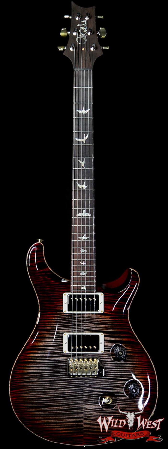 2019 PRS Wild West Guitars 20th Anniversary Limited Run # 39 of 40 Wood Library Artist Package Custom 24 Brazilian Rosewood Fingerboard Charcoal Cherry Burst - Image 1