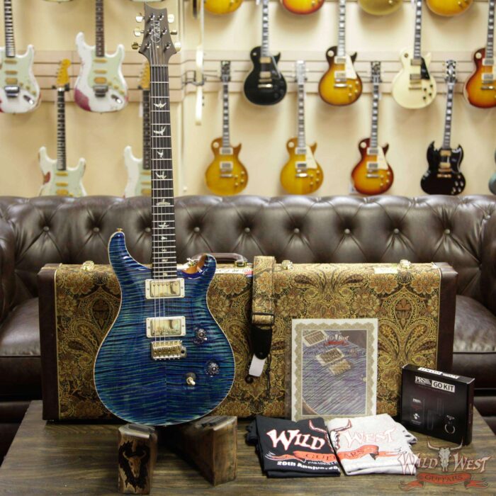 PRS Wild West Guitars 20th Anniversary Limited Run # 38 of 40 Wood Library Artist Package Custom 24 Brazilian Rosewood Fingerboard River Blue - Image 8