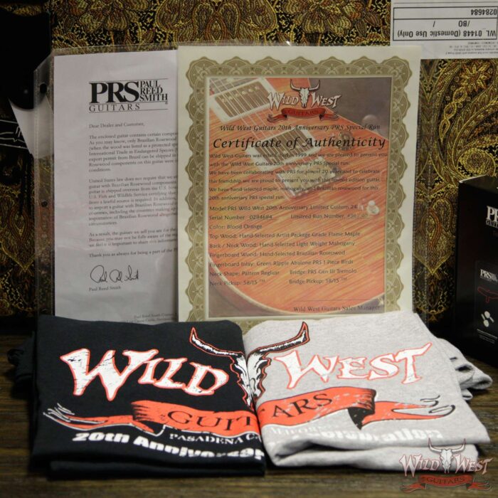 PRS Wild West Guitars 20th Anniversary Limited Run # 36 of 40 Wood Library Artist Package Custom 24 Brazilian Rosewood Fingerboard Blood Orange - Image 15
