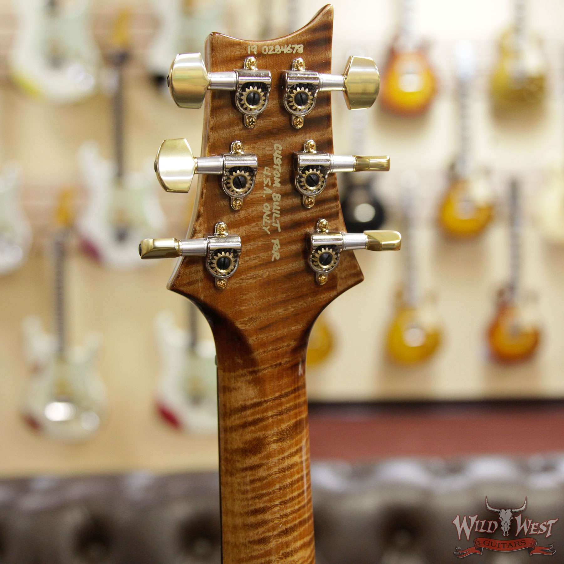 prs-20th-cu24fn-284678-hb__wwg.jpg PRS Wild West Guitars 20th Anniversary Limited Run # 33 of 40 Wood Library Artist Package Custom 24 Flame Maple Neck Copperhead - Image 9