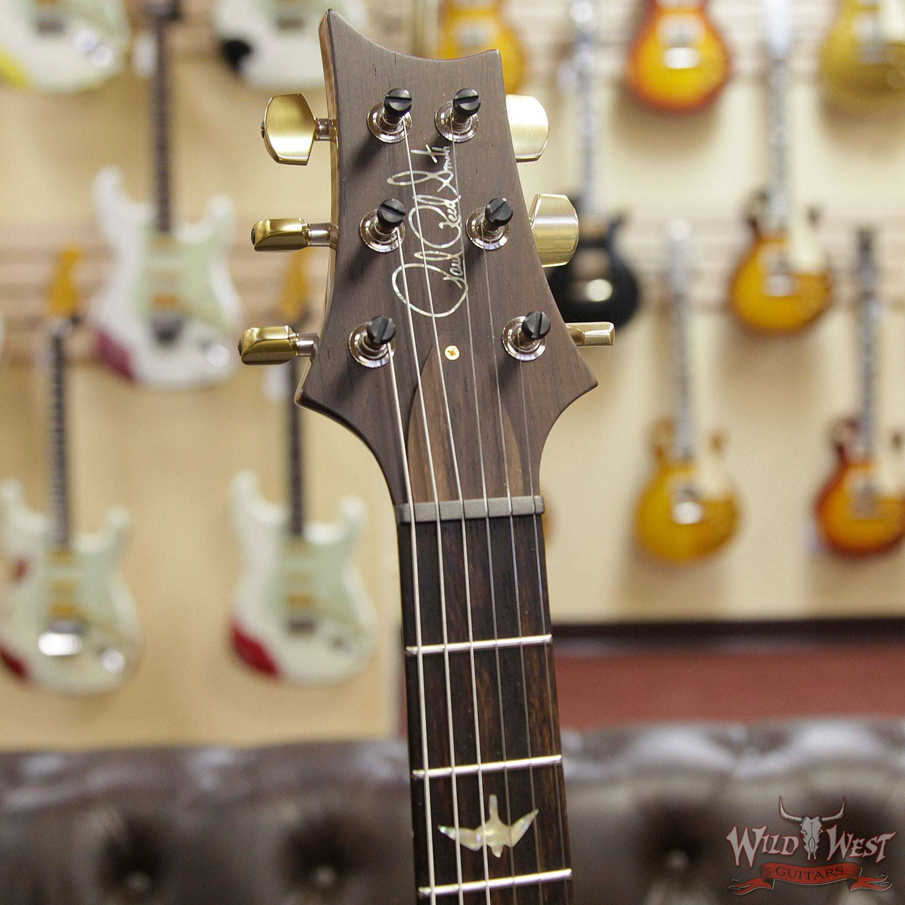prs-20th-cu24fn-284678-hf__wwg.jpg PRS Wild West Guitars 20th Anniversary Limited Run # 33 of 40 Wood Library Artist Package Custom 24 Flame Maple Neck Copperhead - Image 7