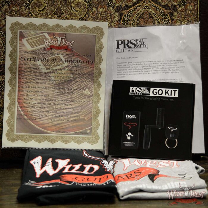 PRS Wild West Guitars 20th Anniversary Limited Run # 31 of 40 Wood Library Artist Package Custom 24 Flame Maple Neck Charcoal Cherry Burst - Image 16