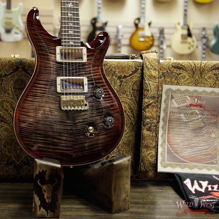 PRS Wild West Guitars 20th Anniversary Limited Run # 31 of 40 Wood Library Artist Package Custom 24 Flame Maple Neck Charcoal Cherry Burst - Image 12