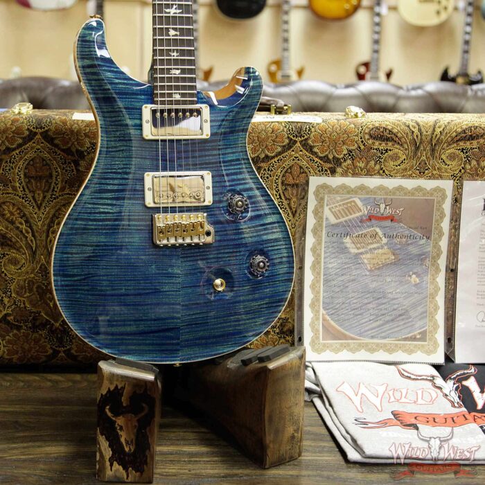 PRS Wild West Guitars 20th Anniversary Limited Run # 32 of 40 Wood Library Artist Package Custom 24 Flame Maple Neck River Blue - Image 12