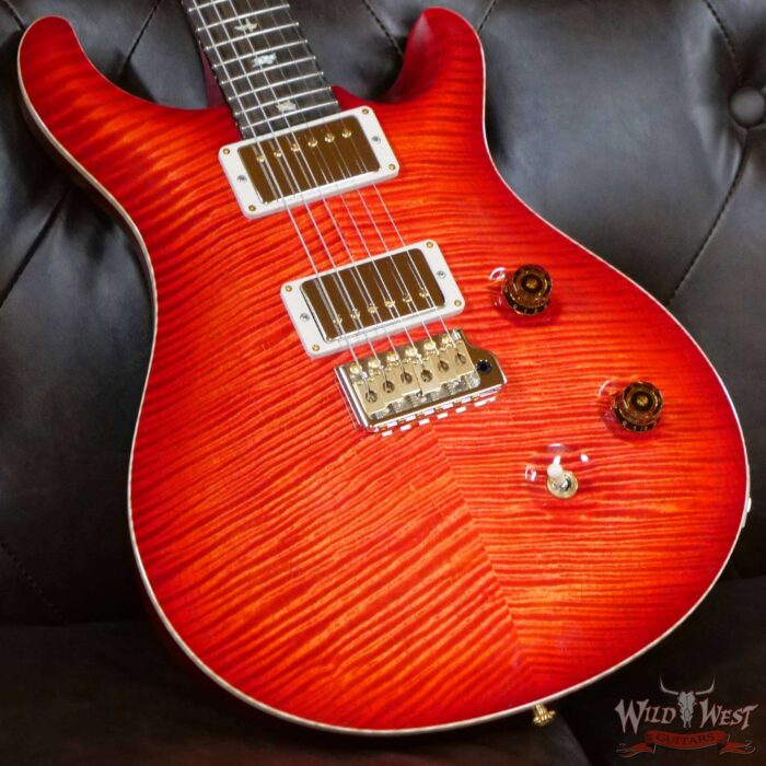 PRS Wild West Guitars 20th Anniversary Limited Run # 35 of 40 Wood Library Artist Package Custom 24 Flame Maple Neck Brazilian Rosewood Board Blood Orange - Image 12