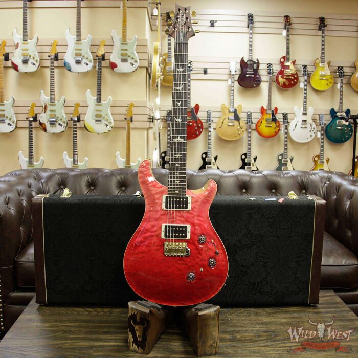 PRS Wood Library 10 Top Custom 24 Piezo Quilt Maple Top Flame Neck Brazilian Rosewood Board Bonnie Pink Fade - Image 11