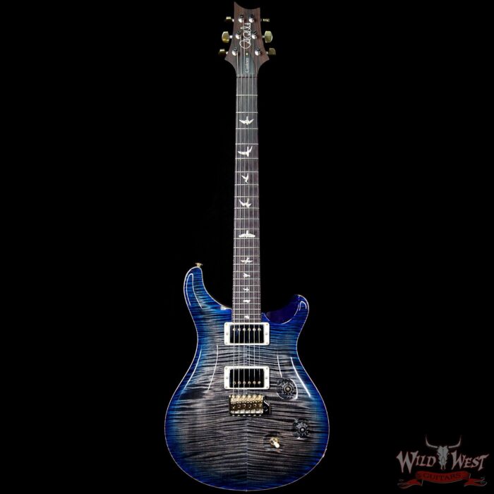 PRS Wood Library 10 Top Custom 24 Korina Neck with Cocobolo Fingerboard Charcoal Blue Burst - Image 4
