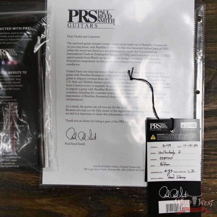 PRS Wild West Guitars 25th Anniversary Limited Run Wood Library Artist Package Hollowbody II Piezo Beach Fade (Private Stock Color) 5.70 LBS (US Only / No International Shipping) - Image 12