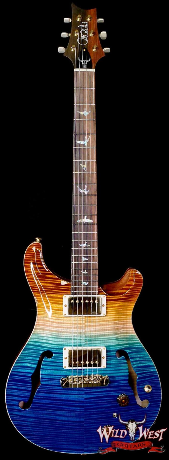 PRS Wild West Guitars 25th Anniversary Limited Run Wood Library Artist Package Hollowbody II Piezo Beach Fade (Private Stock Color) 5.75 LBS (US Only / No International Shipping) - Image 1