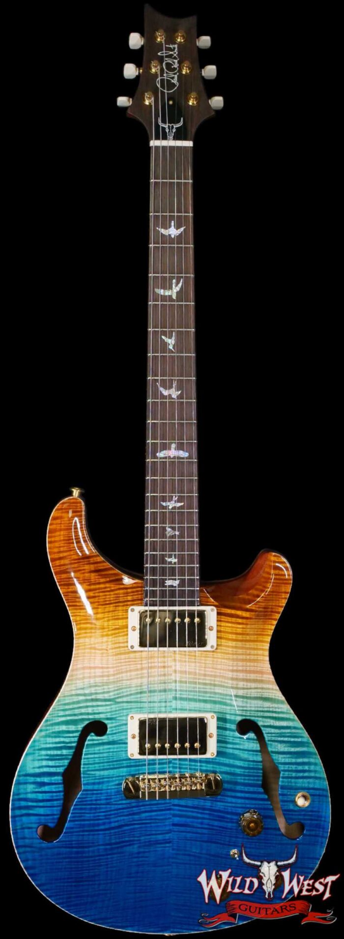PRS Wild West Guitars 25th Anniversary Limited Run Wood Library Artist Package Hollowbody II Piezo Beach Fade (Private Stock Color) 5.50 LBS (US Only / No International Shipping) - Image 1