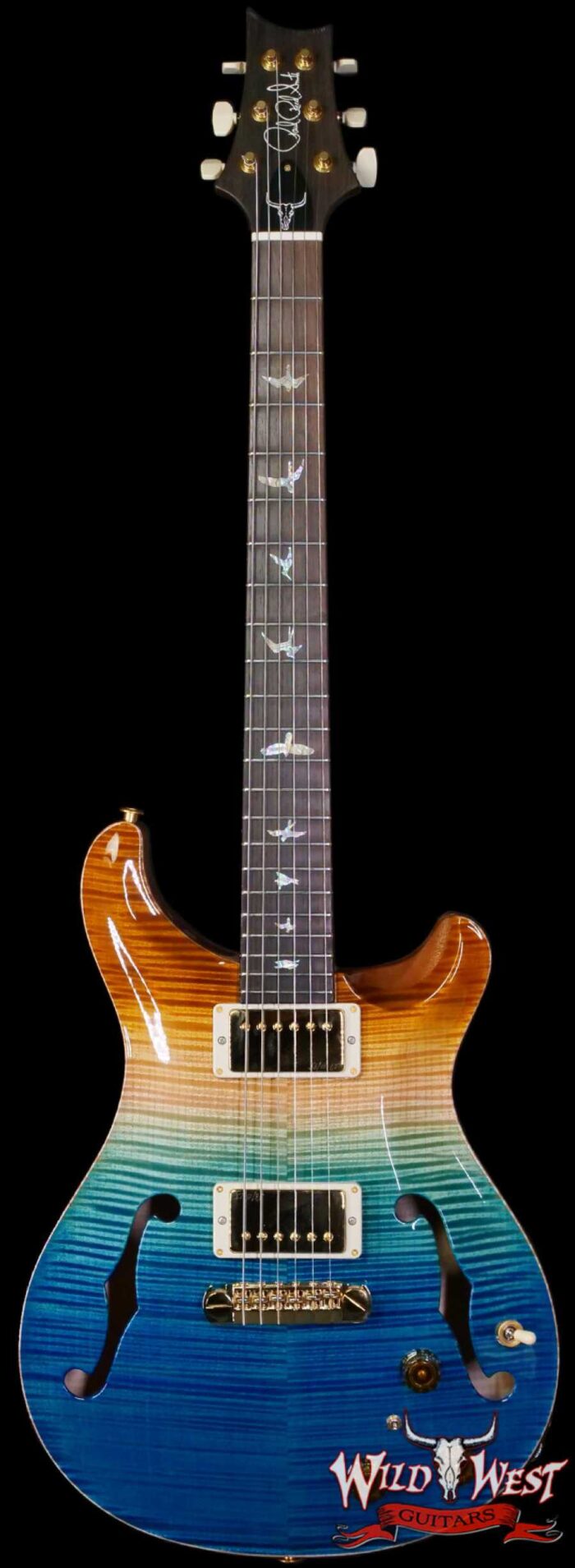 PRS Wild West Guitars 25th Anniversary Limited Run Wood Library Artist Package Hollowbody II Piezo Beach Fade (Private Stock Color) 5.50 LBS (US Only / No International Shipping) - Image 1