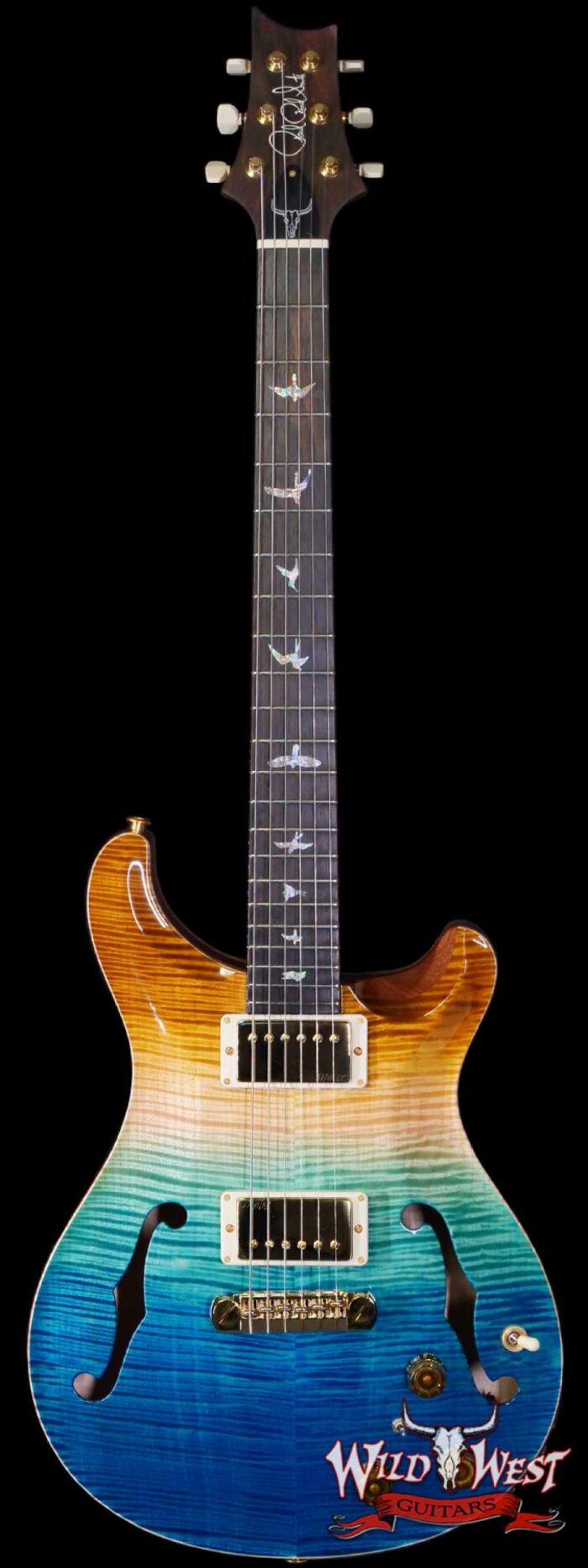 PRS Wild West Guitars 25th Anniversary Limited Run Wood Library Artist Package Hollowbody II Piezo Beach Fade (Private Stock Color) 5.65 LBS (US Only / No International Shipping) - Image 1