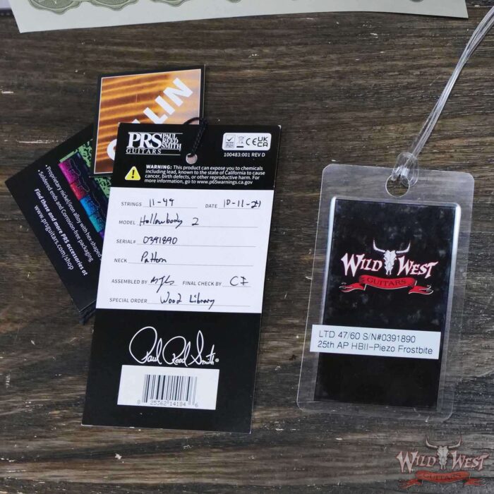 PRS Wild West Guitars 25th Anniversary Limited Run Wood Library Artist Package Hollowbody II Piezo Frostbite Fade (Private Stock Color) 5.40 LBS (US Only / No International Shipping) - Image 13