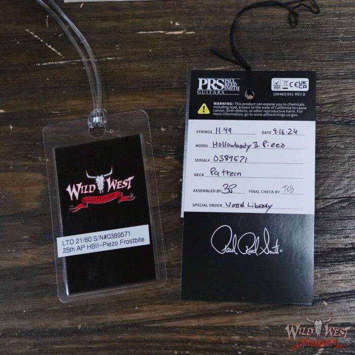 PRS Wild West Guitars 25th Anniversary Limited Run Wood Library Artist Package Hollowbody II Piezo Frostbite Fade (Private Stock Color) 5.40 LBS (US Only / No International Shipping) - Image 13