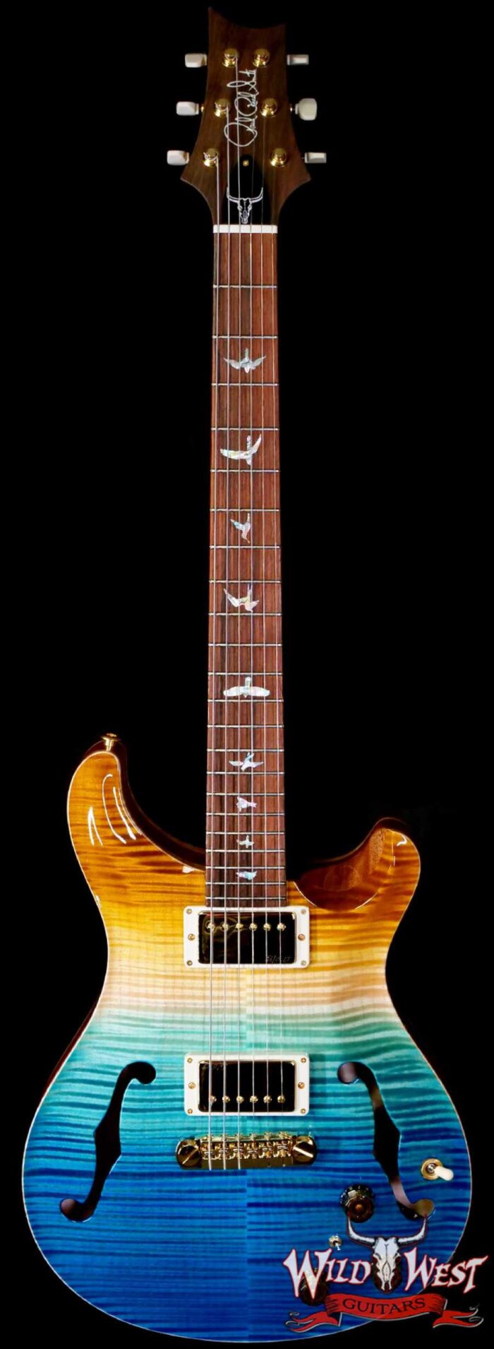 PRS Wild West Guitars 25th Anniversary Limited Run Wood Library Artist Package Hollowbody II Piezo Beach Fade (Private Stock Color) 5.90 LBS (US Only / No International Shipping) - Image 1