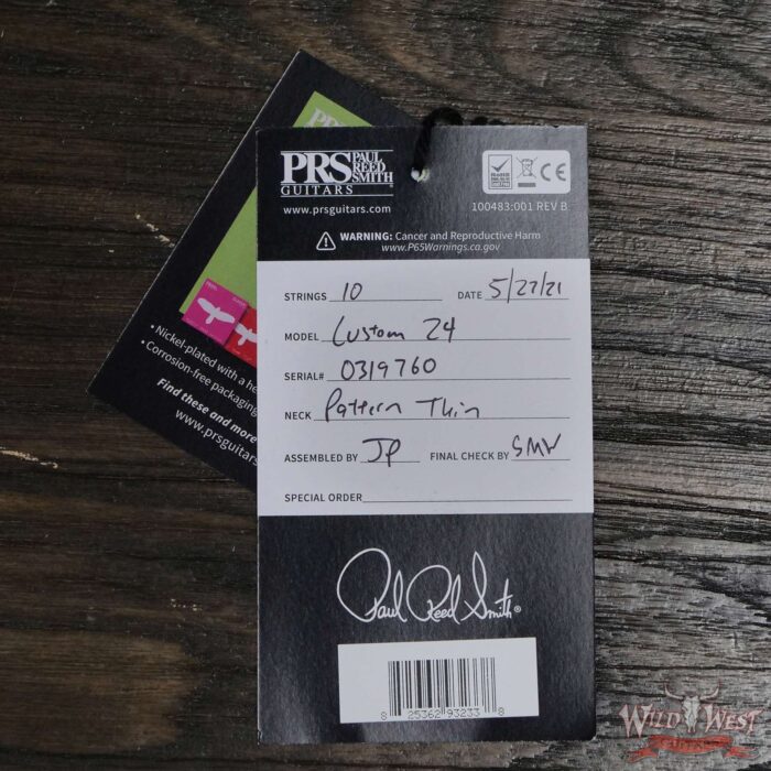 Paul Reed Smith PRS Core Custom 24 Pattern Thin Neck Dark Emerald Green Metallic - Image 13