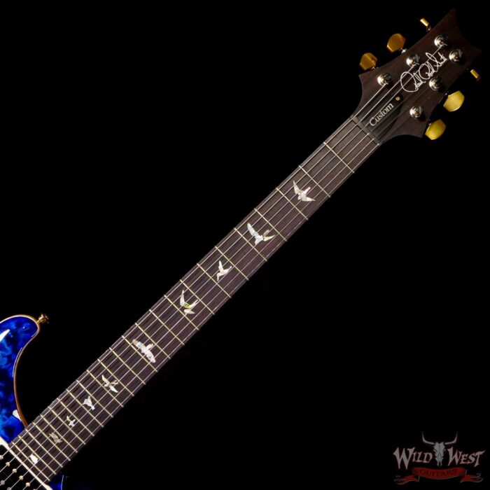 Paul Reed Smith PRS Core 10 Top Special Run Custom 24 Quilt Maple Top Korina Neck East Indian Rosewood Board Violet Blue Burst - Image 4